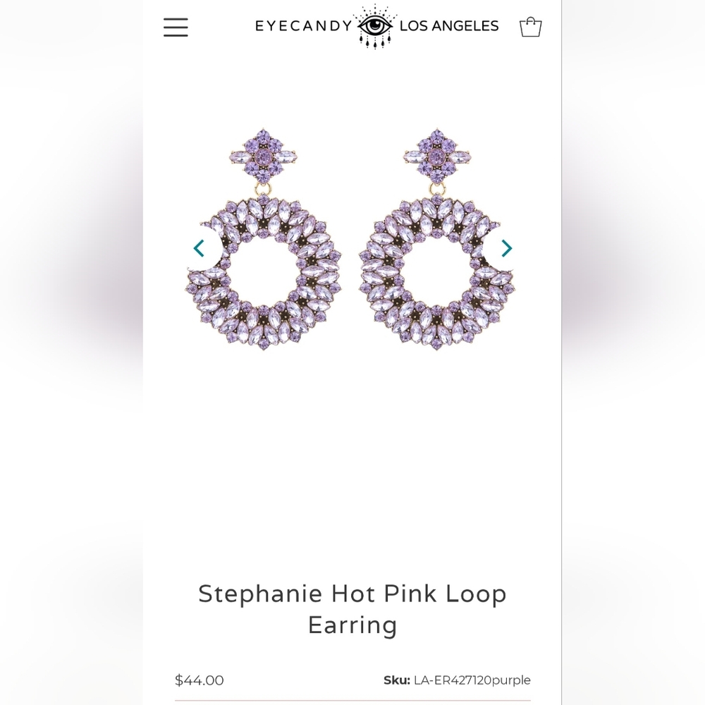 EYE CANDY LA Stephanie Hot Loop Earring Purple